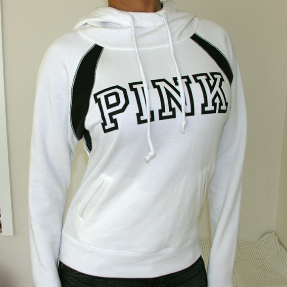 PINK Victoria's Secret Tops - Victoria's Secret PINK Logo Pullover Hoodie Rare